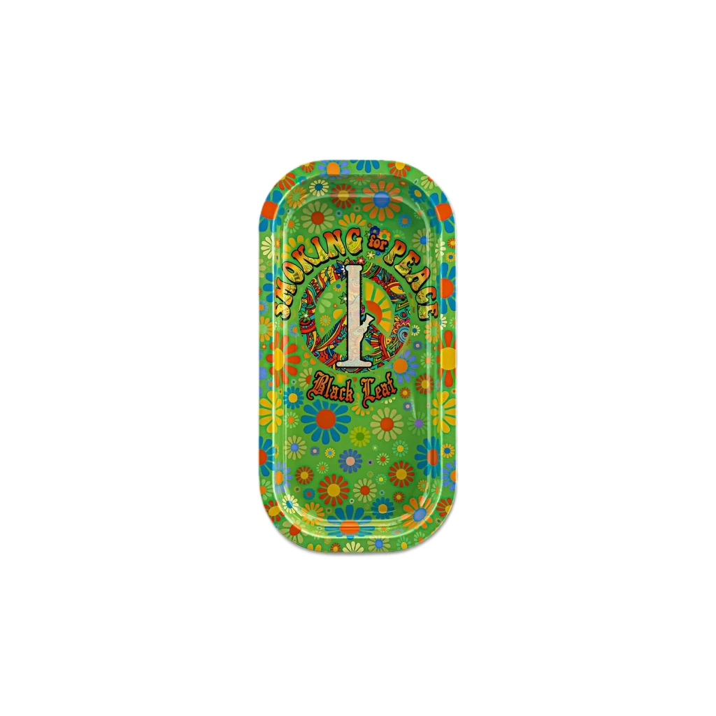 Black Leaf – Rolling tray in metallo 20,6 × 10,5 cm