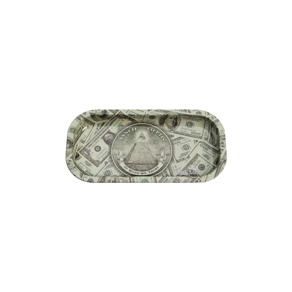 Black Leaf – Rolling tray in metallo 20,6 × 10,5 cm