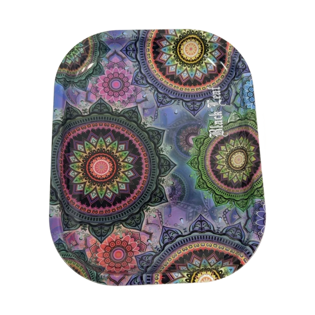 Black Leaf - Vassoio mandala multicolore