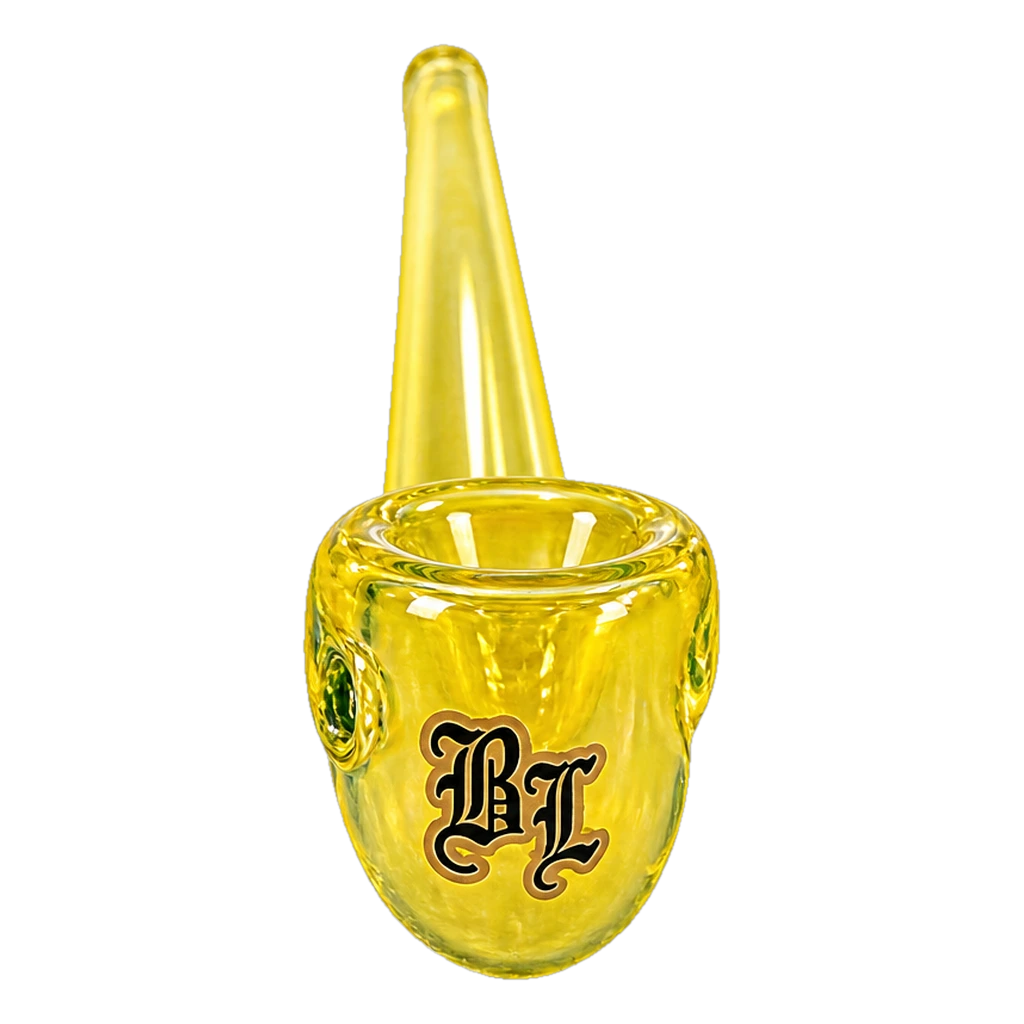 Black Leaf pipa Gandalf in vetro giallo 30 cm dettaglio braciere con logo BL