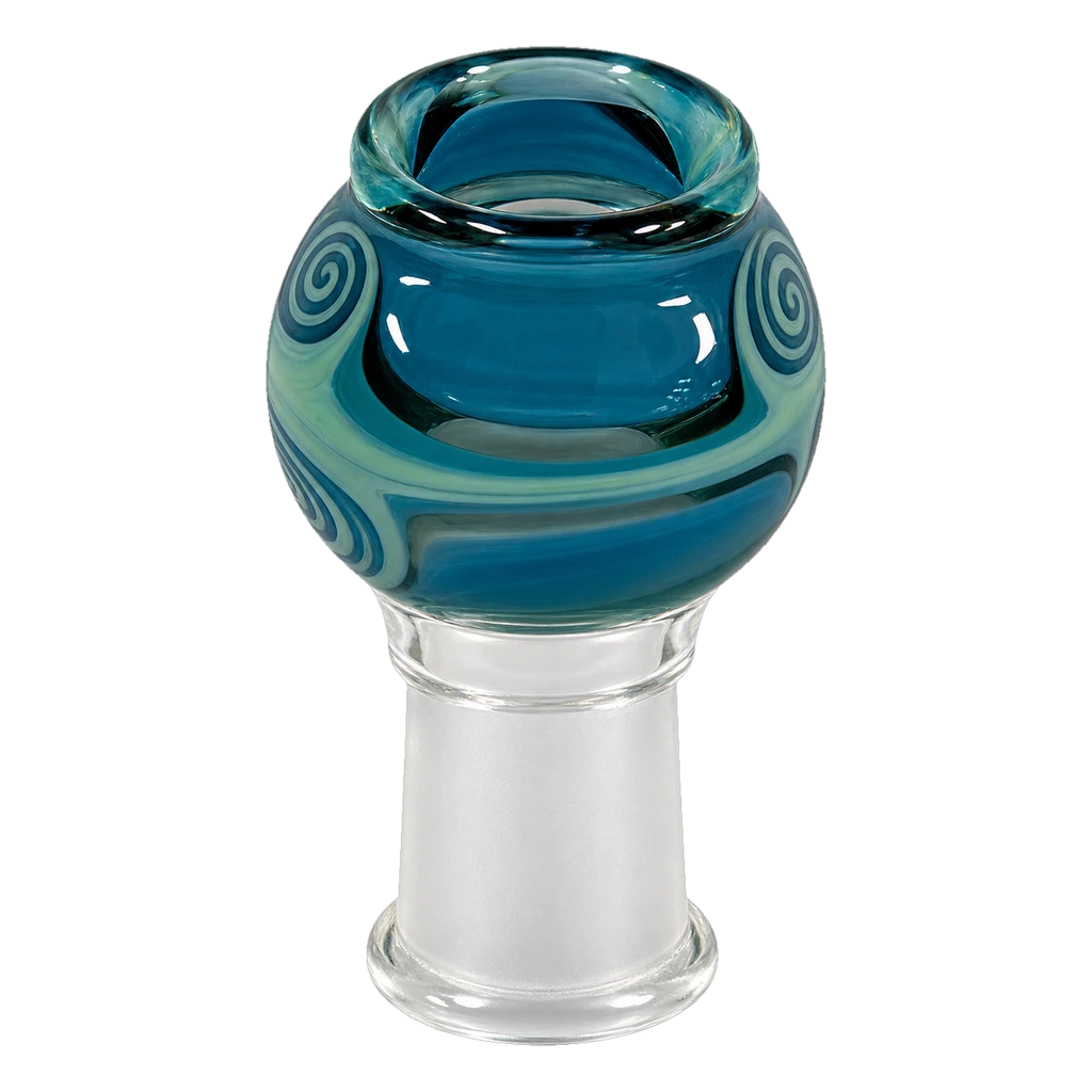 Braciere per oli a cupola in vetro azzurro con spirali SG 18 femmina