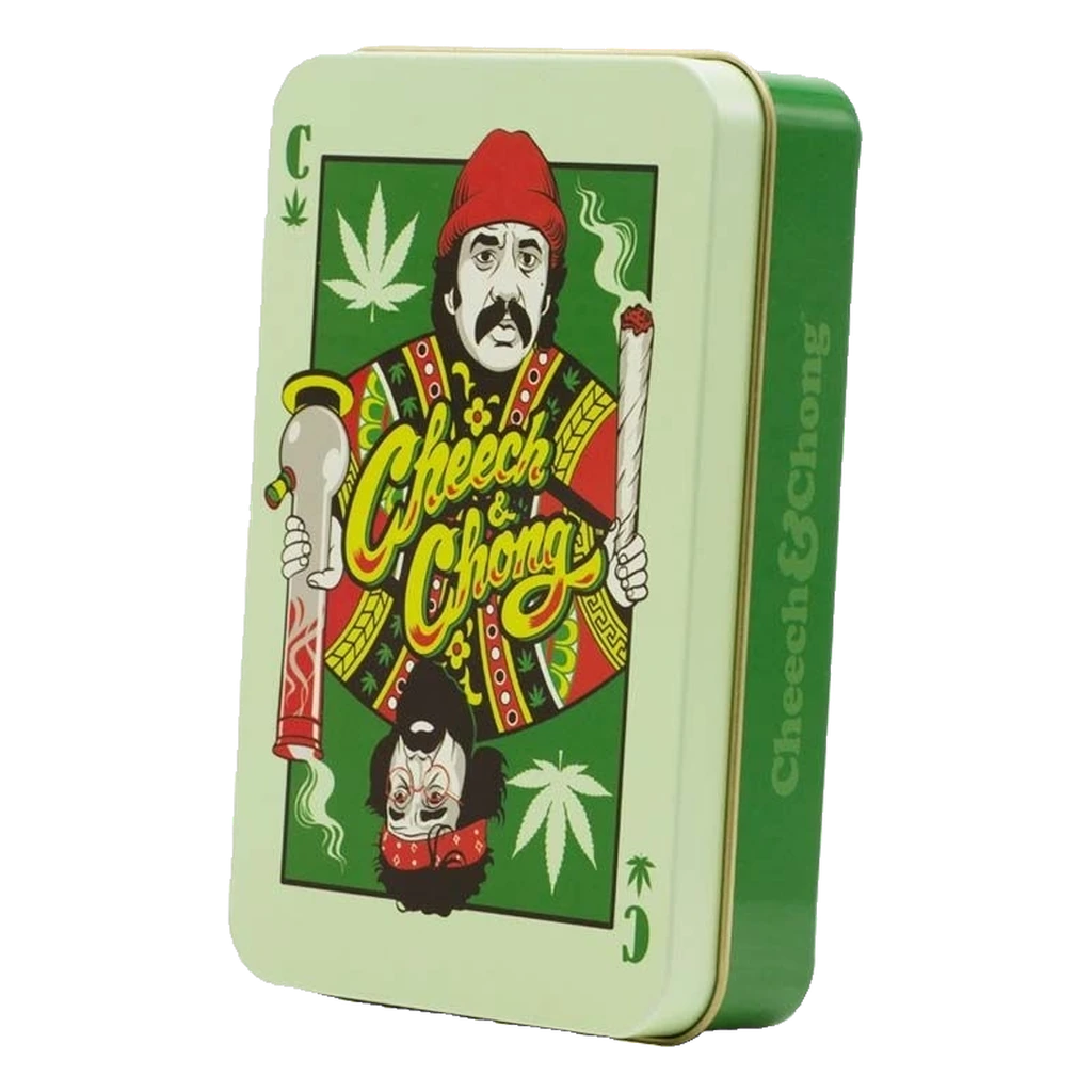 G-Rollz Cheech & Chong – Scatola portaoggetti in metallo "Playing Cards" 13 × 8,5 × 3 cm