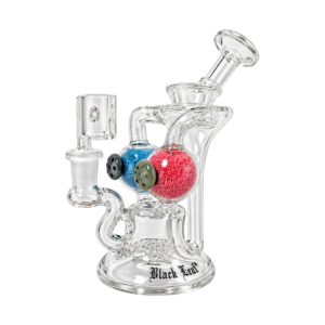 Dabber in vetro con sfere blu e rosa