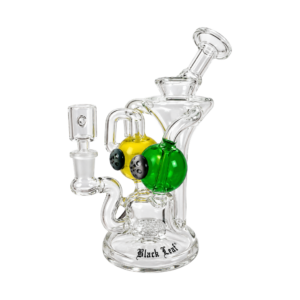 Dabber in vetro con sfere verdi e gialle
