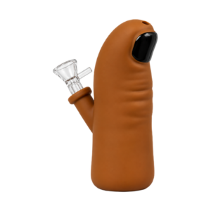 Bong in silicone Funny Finger marrone 15 cm