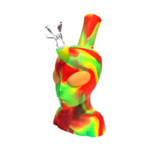 Bong in silicone Testa di alieno rasta 20 cm