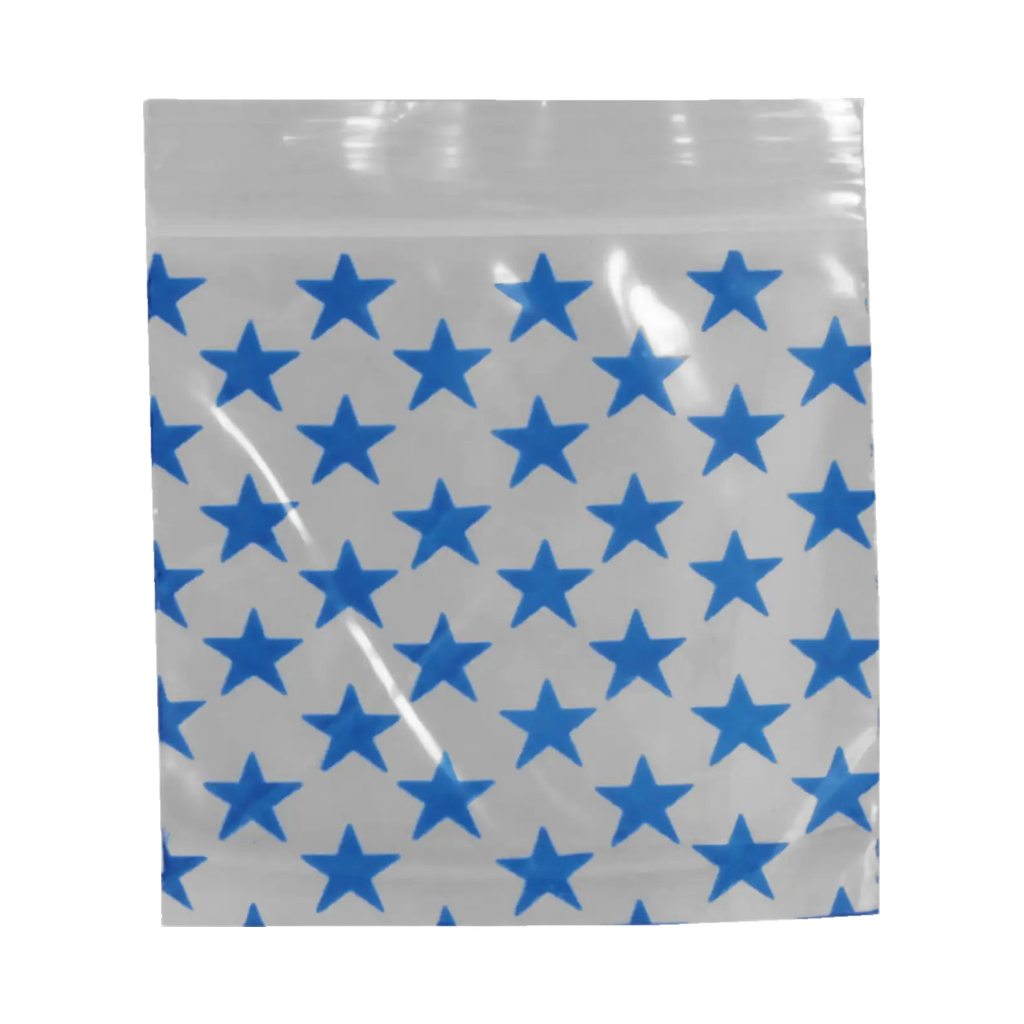 Bustine zip 50 × 50 mm – con stelle (100 pz)