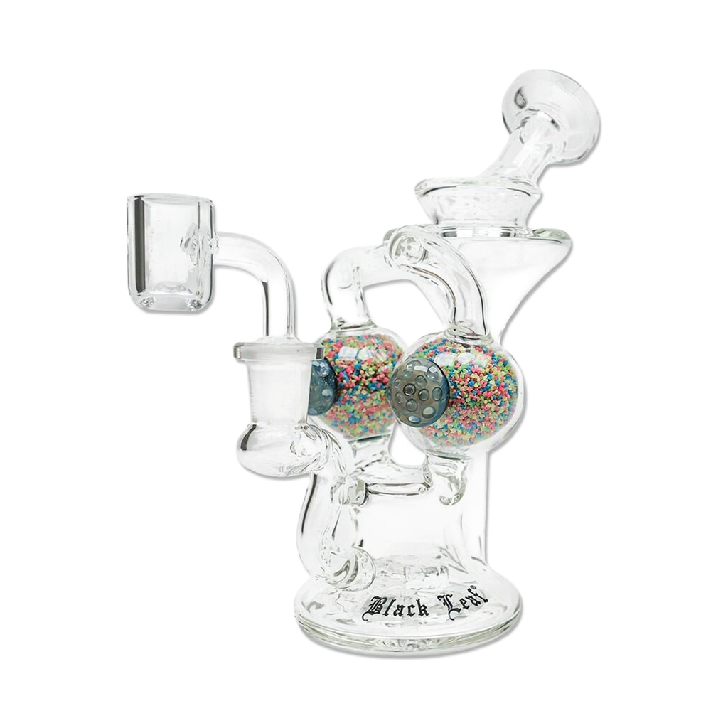 Black Leaf – Bong recycler Glow in the Dark trasparente/multicolore 18 cm