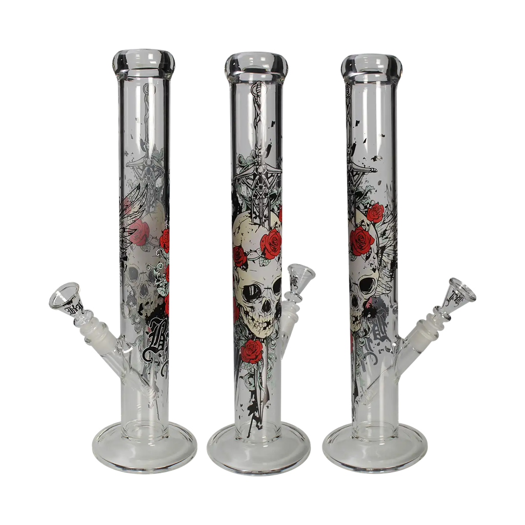 Black Leaf – Bong cilindrico Skull & Roses 45 cm