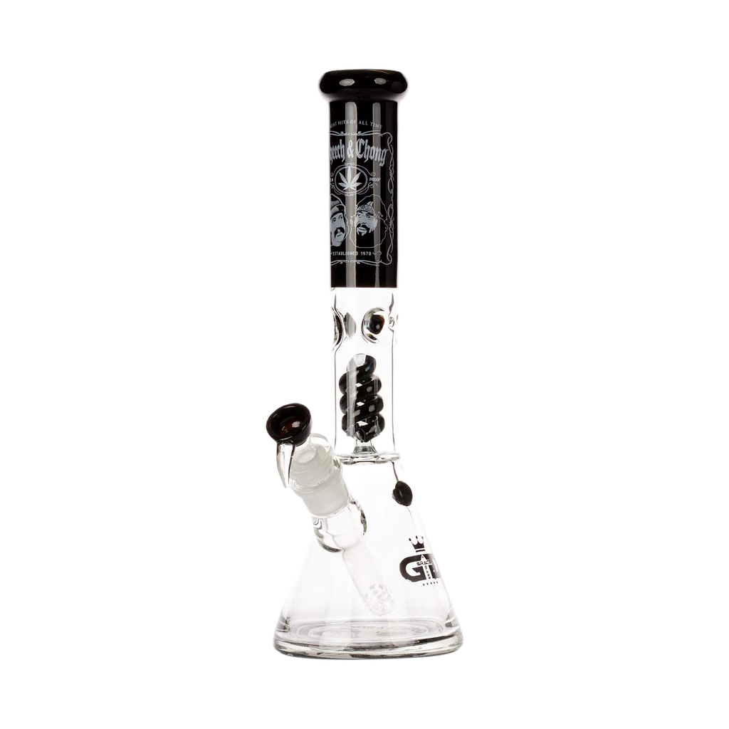 G-Rollz Cheech & Chong – Bong beaker con perc a spirale nero 42 cm