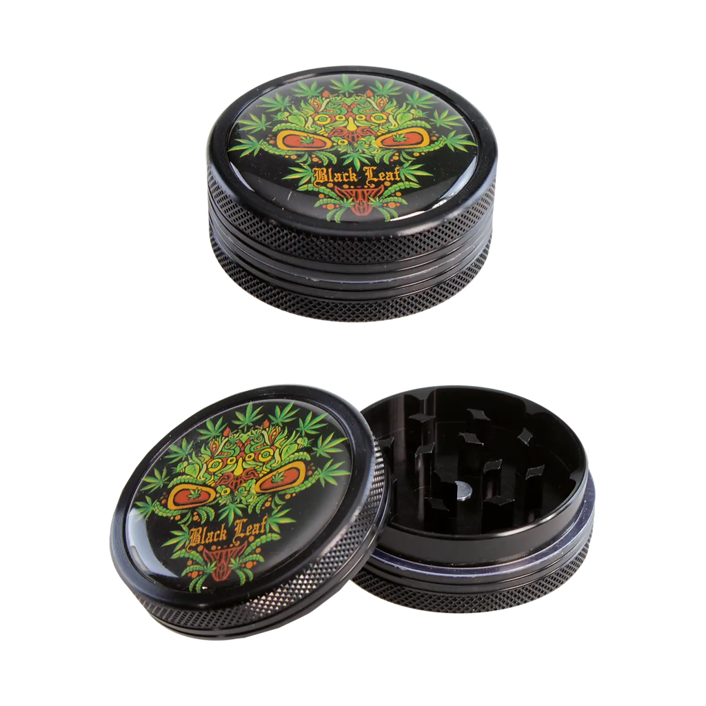 Black Leaf – Grinder 2 parti Leaf Skull nero 50 mm