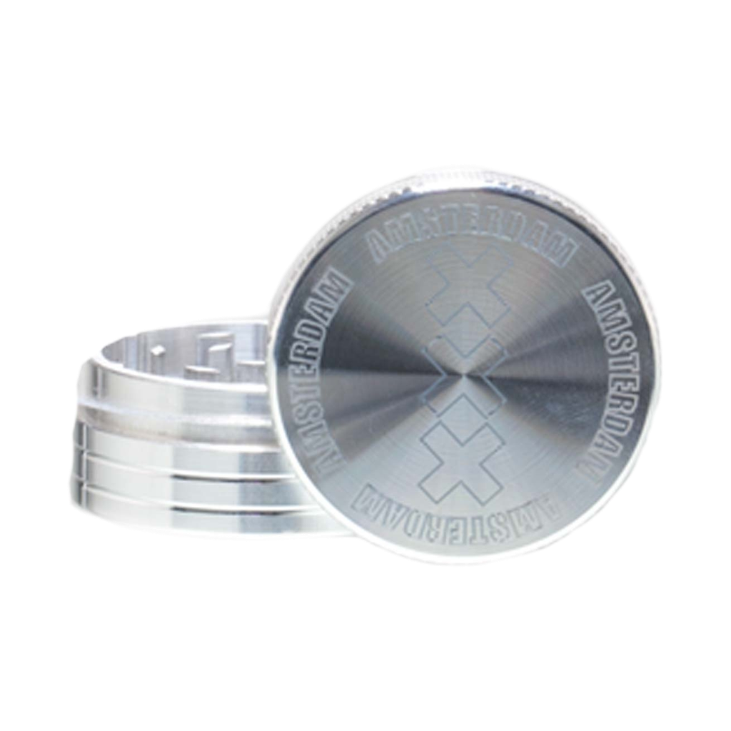 Amsterdam – Grinder 2 parti magnetico argento 40 mm