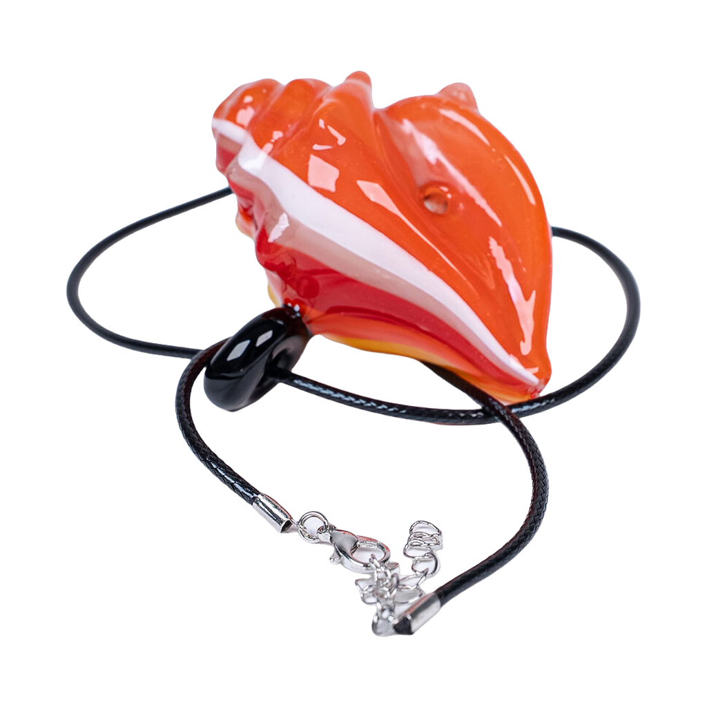 Mini pipa in vetro Conchiglia con cordino 7 cm