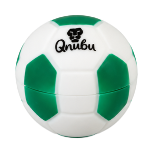 Qnubu – Contenitore pallone da calcio bianco e verde Ø 4 cm