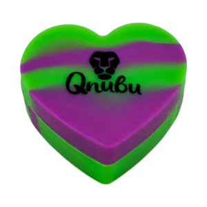 Qnubu – Contenitore a cuore verde e viola 6 cm