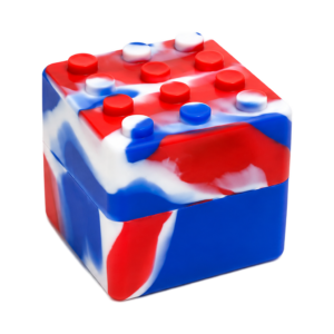 Qnubu – Contenitore cubico rosso e blu 6 × 6 cm