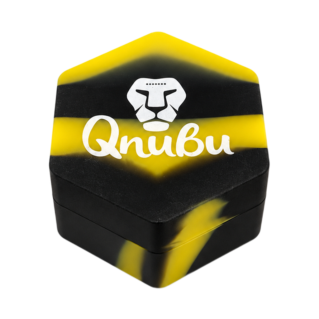 Qnubu – Contenitore esagonale nero e giallo 5 cm