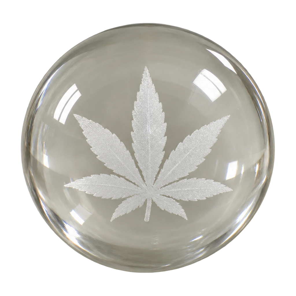 Carb cap in vetro a cupola con foglia olografica Ø 25 mm
