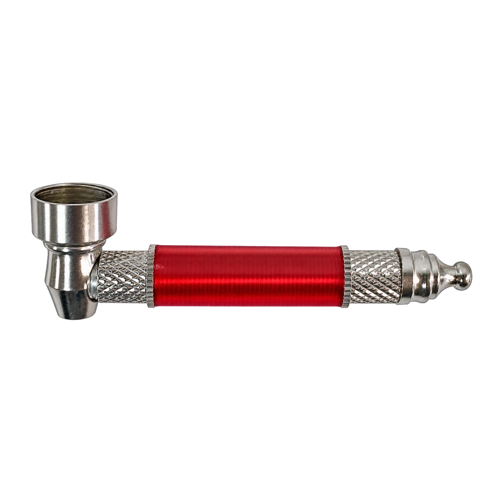 Pipa in metallo rossa e argento 90 mm