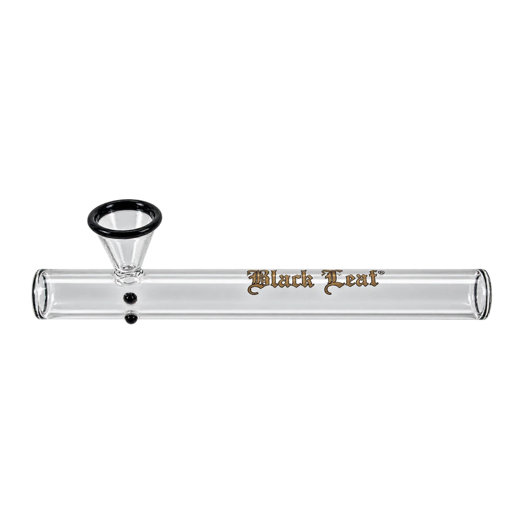 Black Leaf – pipa in vetro con frizione e fornello a imbuto, 200 mm, vista laterale