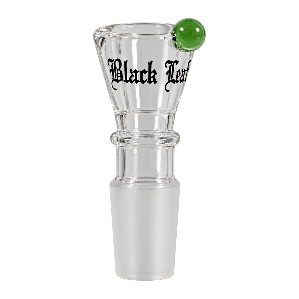 Black Leaf – bowl in vetro a imbuto con pomello colorato SG 14, vista laterale