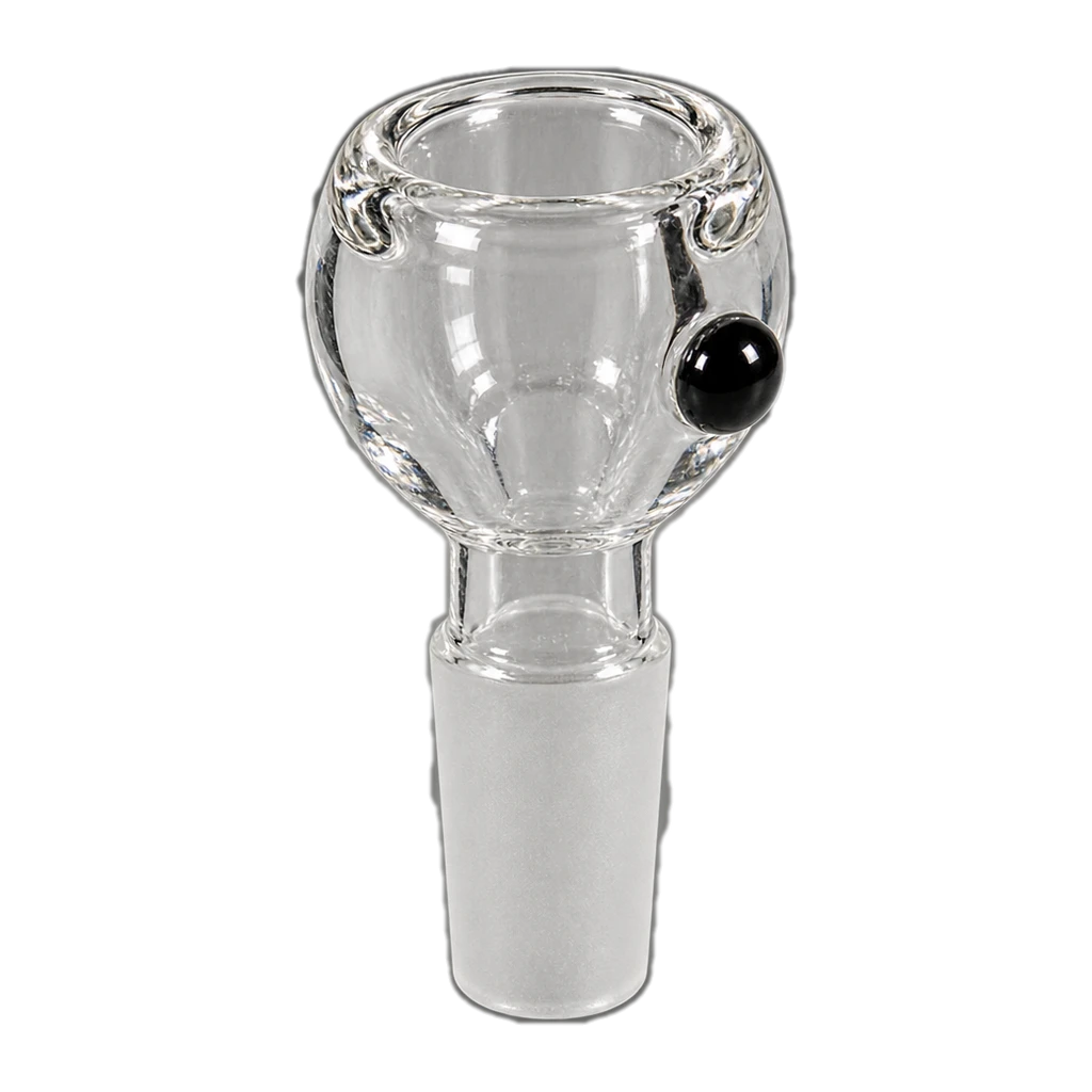 Bowl in vetro trasparente a sfera con pomello nero SG 14